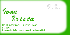 ivan krista business card